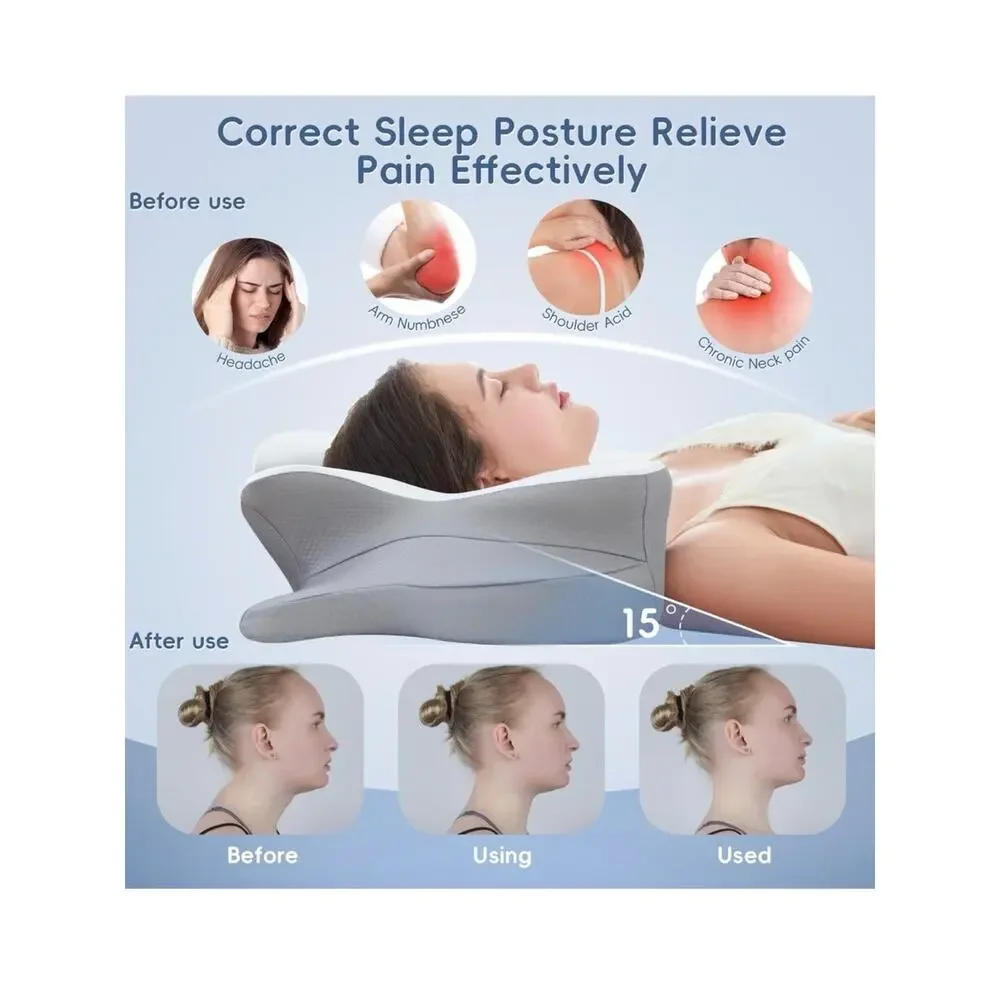 Cervical Neck Pillow, Ergonomic Memory Foam Pillows for Neck Pain Relief